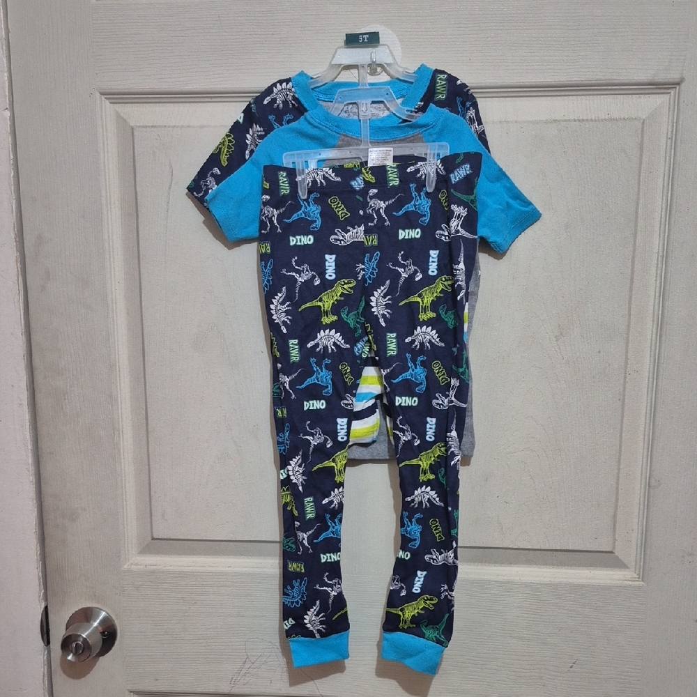 Kids Dinosaur Pajama Set - Blue and Gray